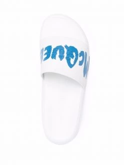 Alexander McQueen two-tone logo-print slides