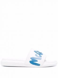 Alexander McQueen two-tone logo-print slides