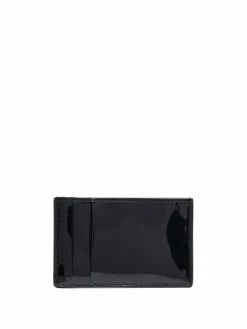 Alexander McQueen high-shine engraved-logo cardholder