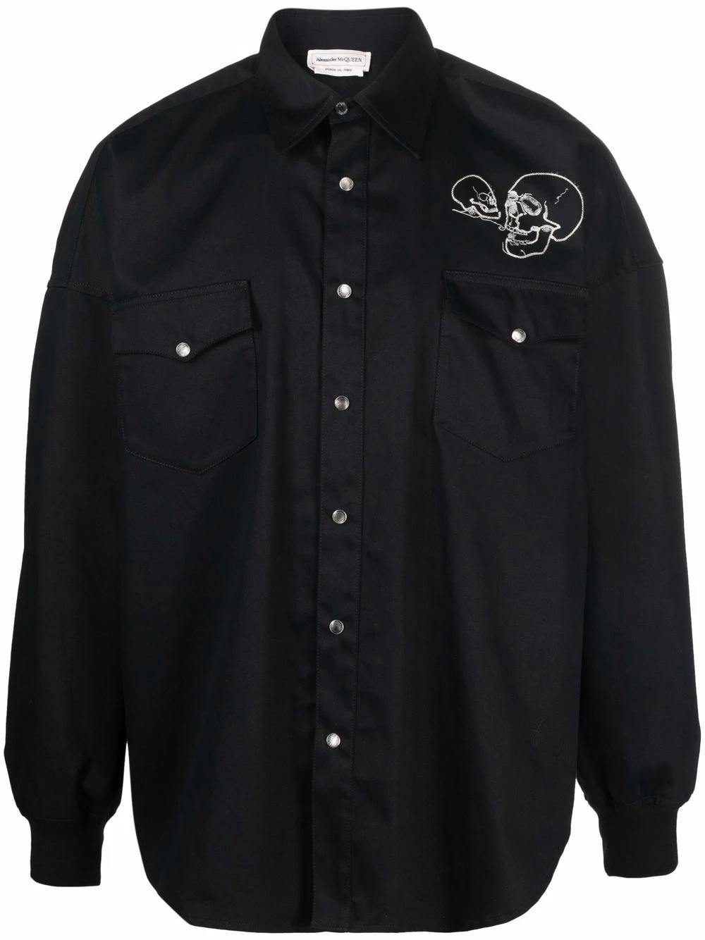 Coupon ๐ฏ Alexander McQueen Skull embroidered ๐ shirt ๐ฅฐ 1 Alexander McQueen skull-embroidered shirt