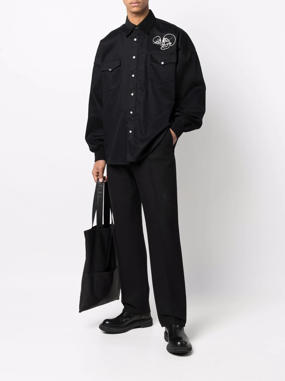 Coupon ๐ฏ Alexander McQueen Skull embroidered ๐ shirt ๐ฅฐ 2 Alexander McQueen skull-embroidered shirt