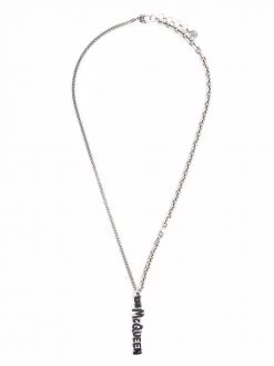 Alexander McQueen logo-plaque chain necklace