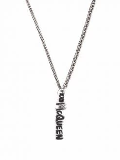 Alexander McQueen logo-plaque chain necklace
