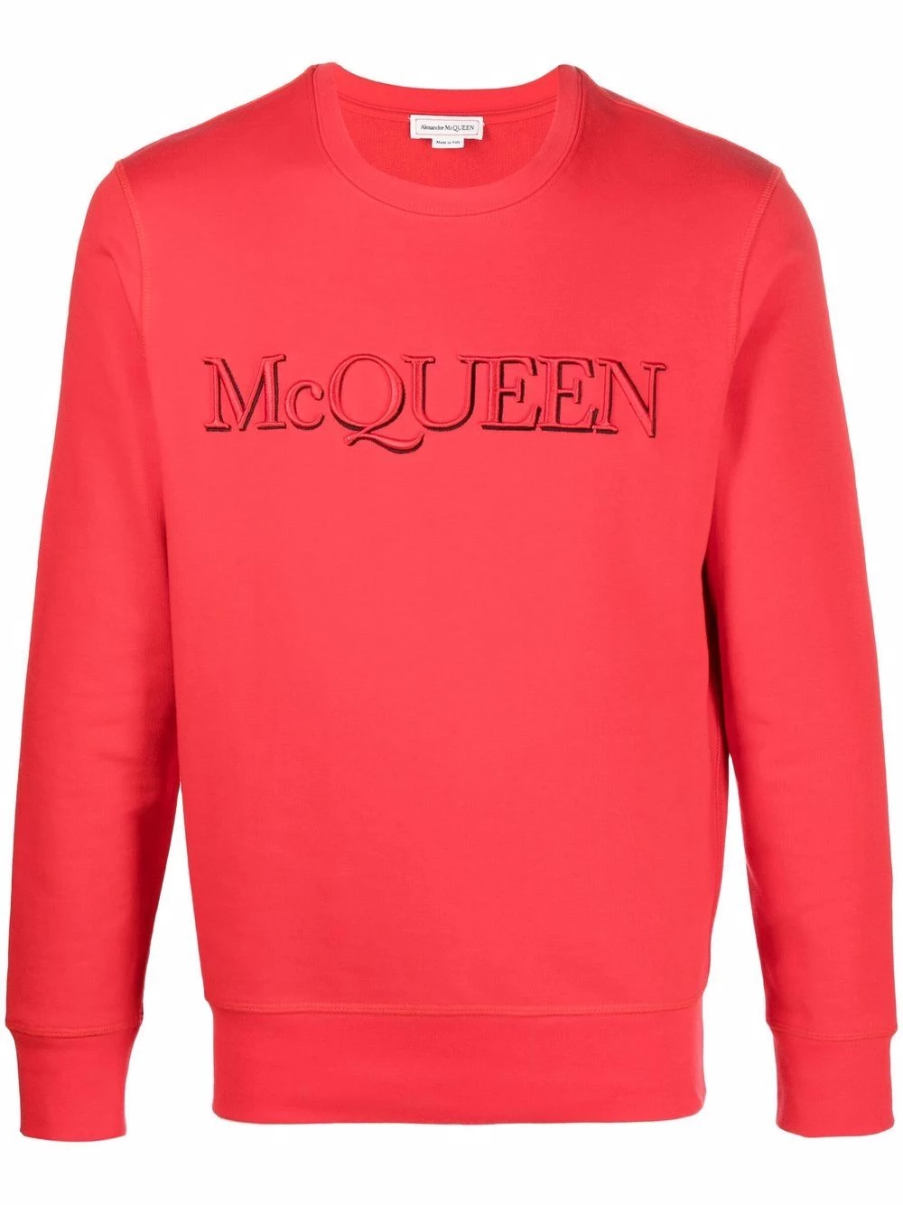 Budget ๐ Alexander McQueen Embroidered logo cotton sweatshirt โ 1 Alexander McQueen embroidered-logo cotton sweatshirt