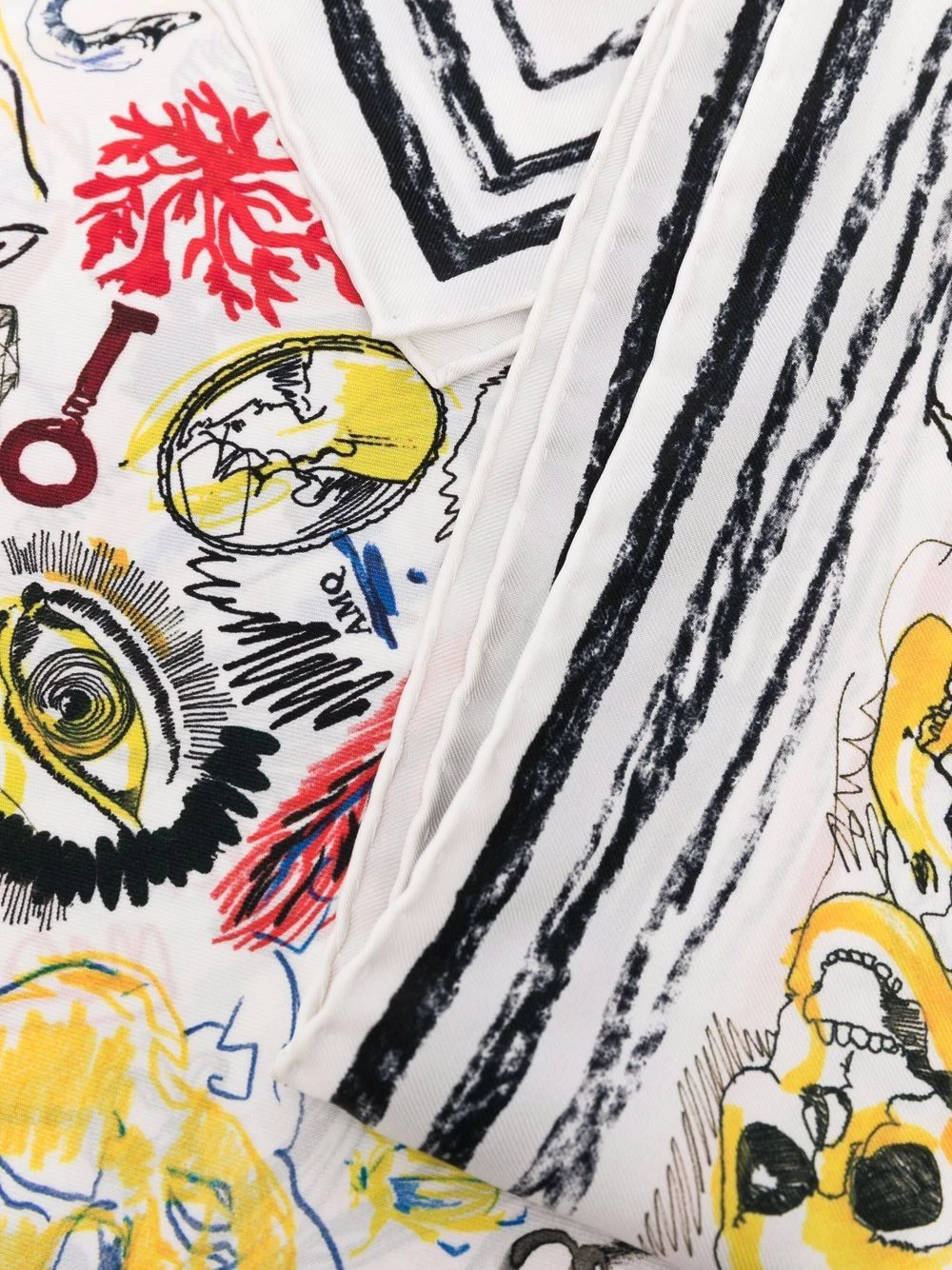 Outlet ๐ Alexander McQueen Doodle print silk scarf ๐คฉ 3 Alexander McQueen doodle-print silk scarf