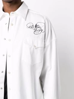 Alexander McQueen skull-embroidered cotton shirt