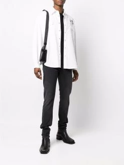 Alexander McQueen skull-embroidered cotton shirt