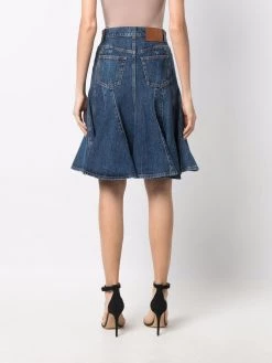 Alexander McQueen asymmetric denim skirt