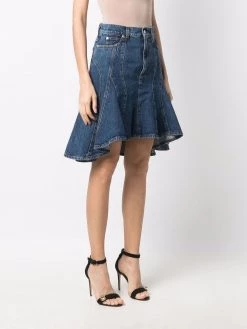 Alexander McQueen asymmetric denim skirt