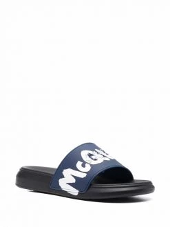 Alexander McQueen logo-print slippers