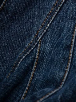 Alexander McQueen corset-style fluted denim dress