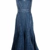 Alexander McQueen corset-style fluted denim dress
