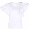 Alexander McQueen asymmetric ruffle-sleeves T-shirt