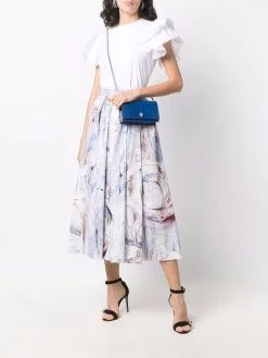 Alexander McQueen William Blake Dante Print mid-length skirt