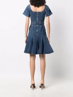 Alexander McQueen high-low hem denim dress