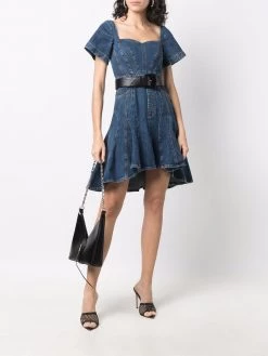 Alexander McQueen high-low hem denim dress