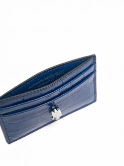 Best Sale 👍 Alexander McQueen Crocodile embossed logo leather cardholder 👏 5 Alexander McQueen crocodile-embossed logo leather cardholder