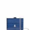 Alexander McQueen crocodile-embossed chain-detail leather cardholder