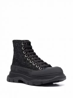 Alexander McQueen Tread Slick glitter ankle boots