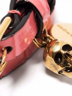 Alexander McQueen Small Skull embossed-crocodile leather belt