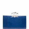 Alexander McQueen crocodile-embossed leather clutch bag
