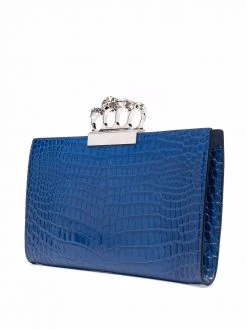 Flash Sale ✔️ Alexander McQueen Crocodile embossed leather clutch bag 👍 7 Alexander McQueen crocodile-embossed leather clutch bag