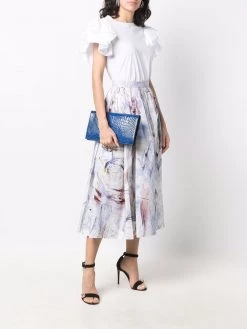 Alexander McQueen crocodile-embossed leather clutch bag