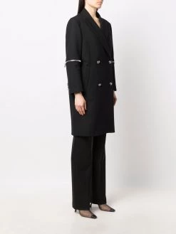 Alexander McQueen Spiral zip double breasted coat