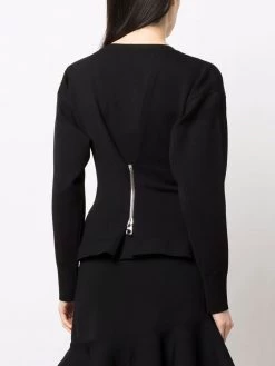 Alexander McQueen zip detail peplum top