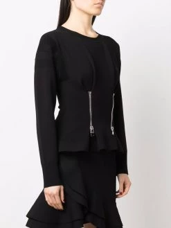 Alexander McQueen zip detail peplum top
