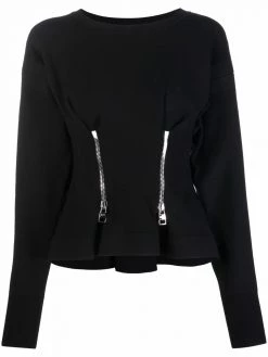 Alexander McQueen zip detail peplum top