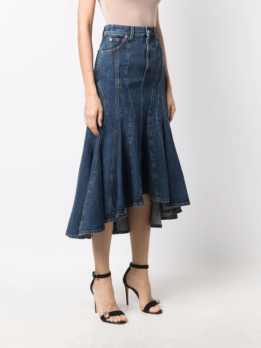 Discount ๐ Alexander McQueen Fluted denim ๐ skirt ๐ฅ 3 Alexander McQueen fluted denim skirt