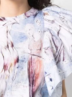 Alexander McQueen printed ruffle blouse