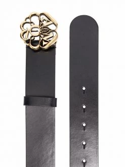 Alexander McQueen Seal Logo leather belt