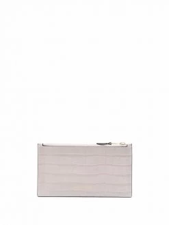 Alexander McQueen crocodile-embossed zipped purse