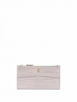 Alexander McQueen crocodile-embossed zipped purse