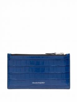 Alexander McQueen Small Skull crocodile-embossed leather wallets