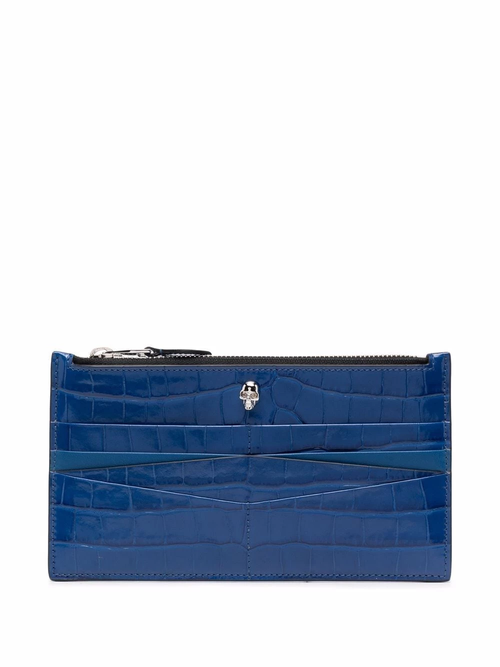 Wholesale ๐ Alexander McQueen Small Skull crocodile embossed leather wallets ๐ 1 Alexander McQueen Small Skull crocodile-embossed leather wallets
