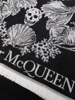 Alexander McQueen logo-jacquard wool scarf