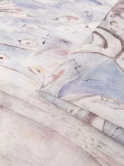 Alexander McQueen marbled-skull print wool scarf