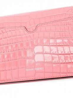 Alexander McQueen crocodile-embossed skull crossbody bag