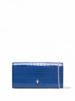 Alexander McQueen Skull croc-effect crossbody bag