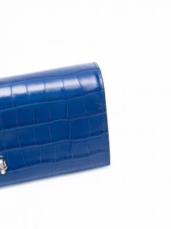 Alexander McQueen Skull croc-effect crossbody bag