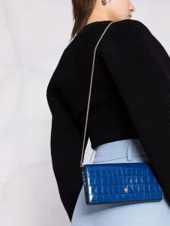 Alexander McQueen Skull croc-effect crossbody bag