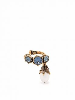 Alexander McQueen pearl-pendant jewelled ear cuff