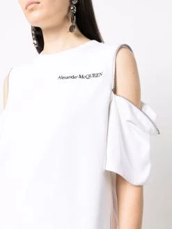 Alexander McQueen zip-detail cotton T-shirt