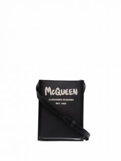 Alexander McQueen mini graffiti-print messenger bag
