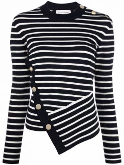 Alexander McQueen asymmetric striped knitted top