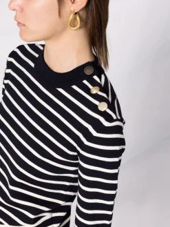 Alexander McQueen asymmetric striped knitted top