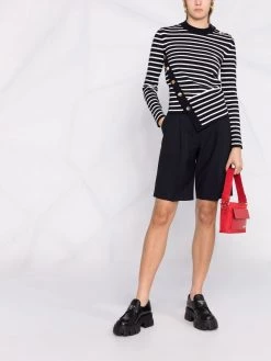 Alexander McQueen asymmetric striped knitted top